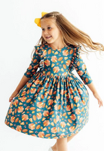 Load image into Gallery viewer, Gobble til You Wobble 3/4 Sleeve Ruffle Twirl Dress