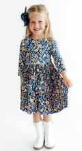 Load image into Gallery viewer, Marigold Moon 3/4 Sleeve Pocket Twirl Dress