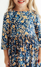 Load image into Gallery viewer, Marigold Moon 3/4 Sleeve Pocket Twirl Dress