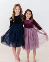 Load image into Gallery viewer, Light Navy Velvet Tutu Dress