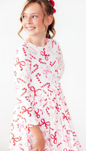 Load image into Gallery viewer, Candy Cane Lane L/S Pocket Twirl Dress