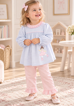 Load image into Gallery viewer, Ballerina Applique Knit Top &amp; Pant Set