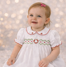 Load image into Gallery viewer, Embroidered Holiday Smocked Dress