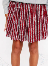 Load image into Gallery viewer, Candy Cane Sequin Striped Skirt