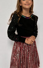 Load image into Gallery viewer, Candy Cane Sequin Striped Skirt