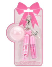 Load image into Gallery viewer, Bow Lip Gloss &amp; Lip Balm Key Chain Set