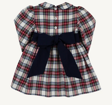 Load image into Gallery viewer, Long Sleeve Cindy Lou Sash Dress- Paris Pike Plaid with Nantucket Navy