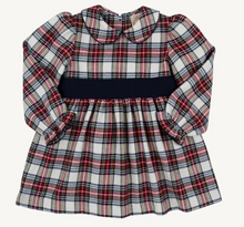 Load image into Gallery viewer, Long Sleeve Cindy Lou Sash Dress- Paris Pike Plaid with Nantucket Navy