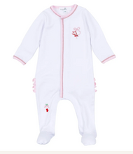 Load image into Gallery viewer, Jolly Ribbons Hand-Embroidered Ruffle Footie