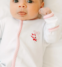 Load image into Gallery viewer, Jolly Ribbons Hand-Embroidered Ruffle Footie