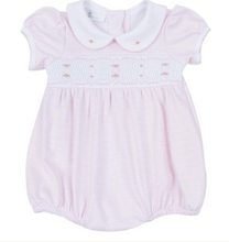 Load image into Gallery viewer, Anna Smocked Short Sleeve Bubble - Pink
