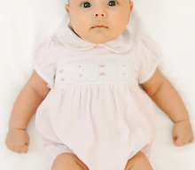 Load image into Gallery viewer, Anna Smocked Short Sleeve Bubble - Pink
