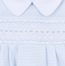 Load image into Gallery viewer, Benjamin Smocked Short Sleeve Bubble - Light Blue