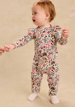 Load image into Gallery viewer, Ruffle Shoulder Baby Romper- Tea Party Floral