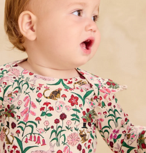 Load image into Gallery viewer, Ruffle Shoulder Baby Romper- Tea Party Floral