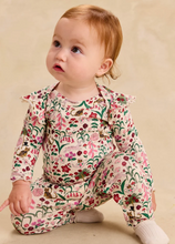 Load image into Gallery viewer, Ruffle Shoulder Baby Romper- Tea Party Floral