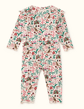 Load image into Gallery viewer, Ruffle Shoulder Baby Romper- Tea Party Floral