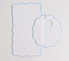 Load image into Gallery viewer, Bib &amp; Burp Set- Embroidered Dots