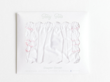 Load image into Gallery viewer, Diaper Cover – White with Pink Side Ruffles