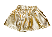 Load image into Gallery viewer, Gold Metallic Skort