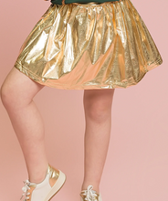 Load image into Gallery viewer, Gold Metallic Skort