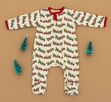 Load image into Gallery viewer, Santa's Tractor Zip Footie
