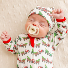 Load image into Gallery viewer, Santa's Tractor Zip Footie