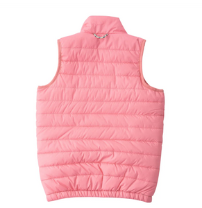 Girl's Puffer Vest Plumeria Pink
