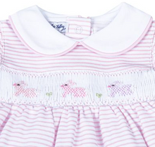 Load image into Gallery viewer, Pink Hoppity Hop Classics Smocked Flutters Dress Set