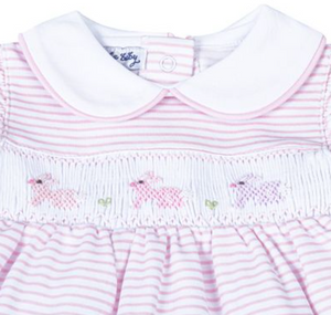 Pink Hoppity Hop Classics Smocked Flutters Dress Set