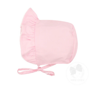 Ruffle Moonstitch Edge Bonnet - Pink