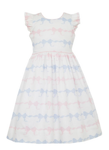 Pink & Blue Fancy Bows Sleeveless Dress