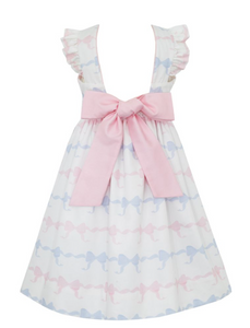 Pink & Blue Fancy Bows Sleeveless Dress