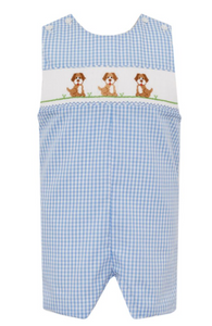 Blue Gingham Puppies Jon Jon