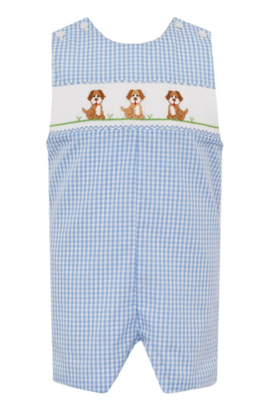 Blue Gingham Puppies Jon Jon