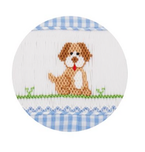 Blue Gingham Puppies Jon Jon