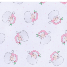 Load image into Gallery viewer, Santa Baby Pink Ruffle Zipper Footie