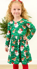 Load image into Gallery viewer, Girls Up On The Housetop Christmas Knit Long Sleeve Twirl Dress