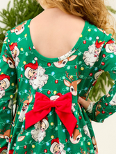 Load image into Gallery viewer, Girls Up On The Housetop Christmas Knit Long Sleeve Twirl Dress