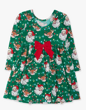 Load image into Gallery viewer, Girls Up On The Housetop Christmas Knit Long Sleeve Twirl Dress