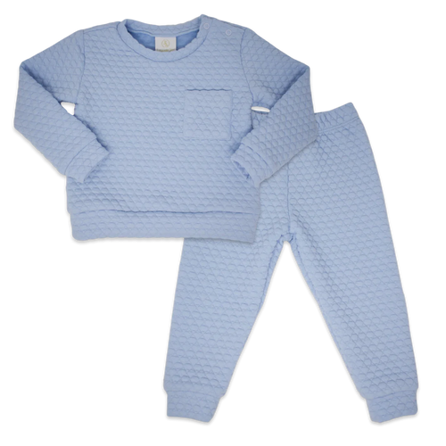 Blue Quilted Sweatsuit
