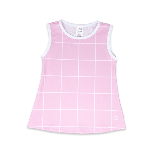 Tori Tank Pink Windowpane-Pure Coconut