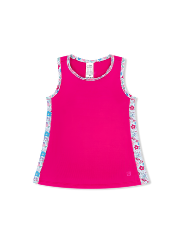 Nicole Tank-Power Pink & Bloomberry Floral