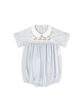 Load image into Gallery viewer, Noah Ribbon Bubble- Classic Blue Windowpane