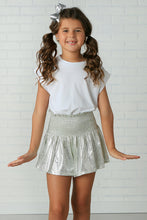 Load image into Gallery viewer, Silver Pleat Swing Shorts