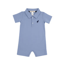 Load image into Gallery viewer, Sir Proper&#39;s Romper-Park City Periwinkle with Nantucket Navy