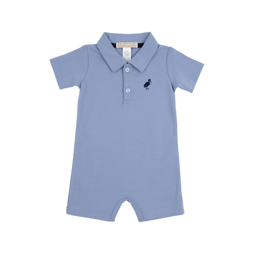 Sir Proper's Romper-Park City Periwinkle with Nantucket Navy