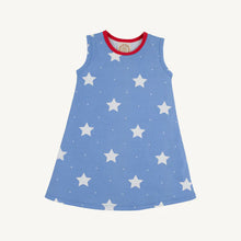 Load image into Gallery viewer, Sleeveless Polly Play Dress North Sea Stars &amp; Richmond Red