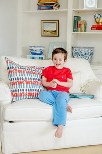 Carter Crewneck Pocket Richmond Red & Park City Periwinkle Stork