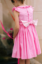 Load image into Gallery viewer, Tulip Pink Gingham Frilled Cap Sleeve Smocked Dress